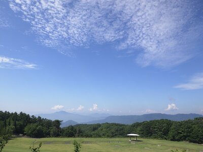 R07_07_25　暑い日が続いていますが、森林公園の空は秋の気配が漂っています。